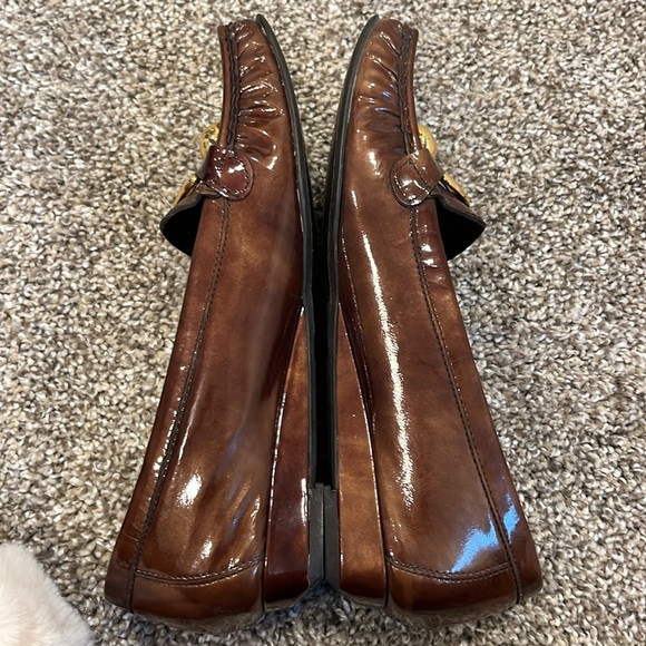 Stuart Weitzman Brown Loafers with Golden Buckles Size 6.5 - Picture 5 of 6